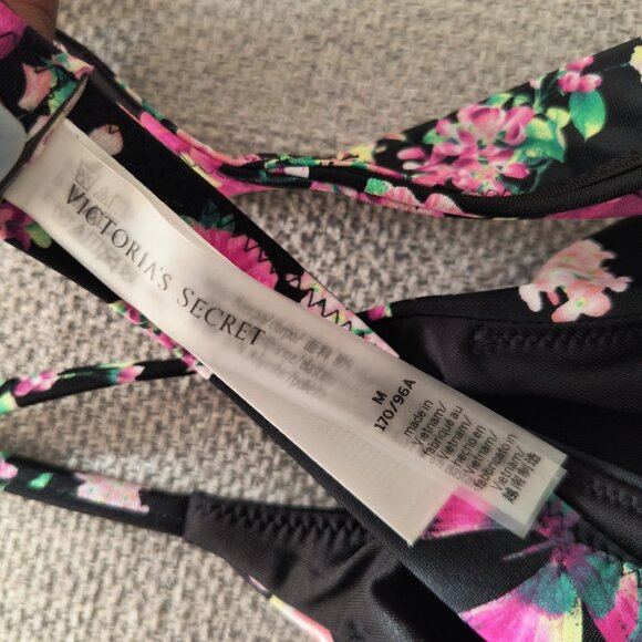 Victoria's Secret Multicolor Floral Triangle Halter Bikini Swim Top Medium - Picture 4 of 4